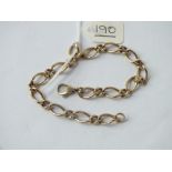 9ct Vintage hallmarked fancy curb link bracelet - 10.9gms - 212mm length