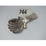 Another Georgian bright cut caddy spoon with almost hand shaped bowl - B'ham 1826 by U&H