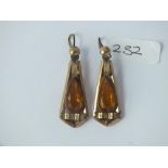 Antique large fancy stone set earrings