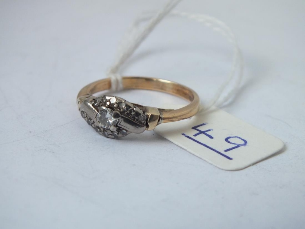 Antique diamond ring set in 18ct gold - size 0