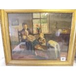 JW ENNESS Family in an interior 11.5"x14.5"