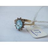Blue stone ring set in 9ct - size M