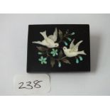 Antique Pietra Dura doves broch