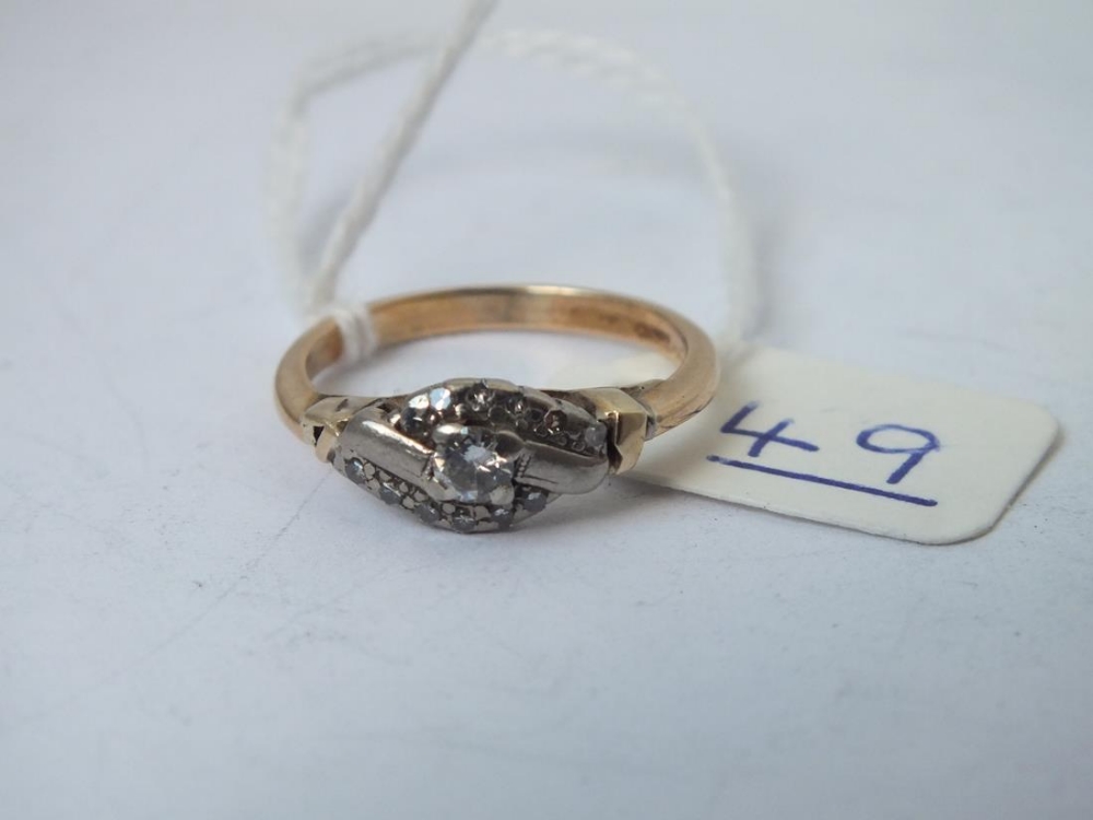 Antique diamond ring set in 18ct gold - size 0 - Image 2 of 2