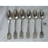 Four William IV teaspoons - 1834 & a pair of Victorian examples - 150gms