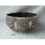 Burmese rice bowl with chased sides - 8" diameter - 570gms