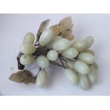 Oriental life size green stone bunch of grapes orniment - 440gms