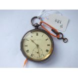 Gents silver pocket watch with key by SAMUEL of MANCHESTER with seconds dial