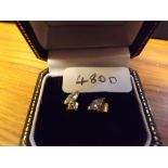 PAIR OF SINGLE STONE DIAMOND EARRINGS