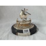 Model of a Viking boat - stamped 925 silver - 4" high