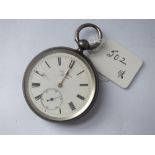 Gents silver pocket watch by BENSON with seconds dial