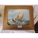 c19 English school - Sailing boat in choppy sea 6"x8