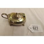 A SILVER MUSTARD POT WITH B.G.L - B'HAM 1927