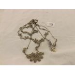 THREE MARCASITE VINTAGE NECKLACES & ONE OTHER