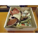 A CARTON OF DOLLS HOUSE FURNITURE