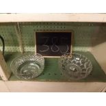TWO CUT GLASS FRUIT OR TRIFLE BOWLS
