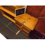 PINE BEDSIDE CHEST OF TWO DRAWERS