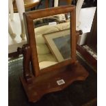 SMALL MAHOGANY SWING MIRROR A/F