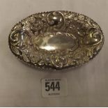 A LATE VICTORIAN SILVER OVAL DISH - B'HAM 1900