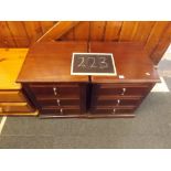 A PAIR OF MEREDEW BEDSIDE CHEST OF THREE DRAWERS