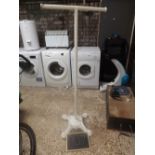 WHITE CAST IRON CLOTHES HANGER STAND