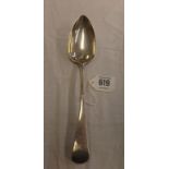 A GEORGIAN EXETER SILVER TABLE SPOON 1815, G TURNER