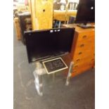 PANASONIC VIERA FS TV WITH GLASS TV STAND WITH REMOTE