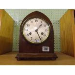 WOOD LAMCET STYLE MANTLE CLOCK WITH CHIME