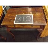 OLD OAK SIDE TABLE WITH DRAWER & DROP HANDLES