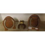 PAIR OF 1926 HORSE RACING TROPHIES & CALENDAR (HORSE SHOES)