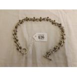 A FANCY SILVER (925 STANDARD) MOUNTED WATCH CHAIN NECKLACE