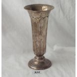 Trumpet shape spill vase on rim foot - 8" high - B'ham 1910 by Elkington & Co - 215g