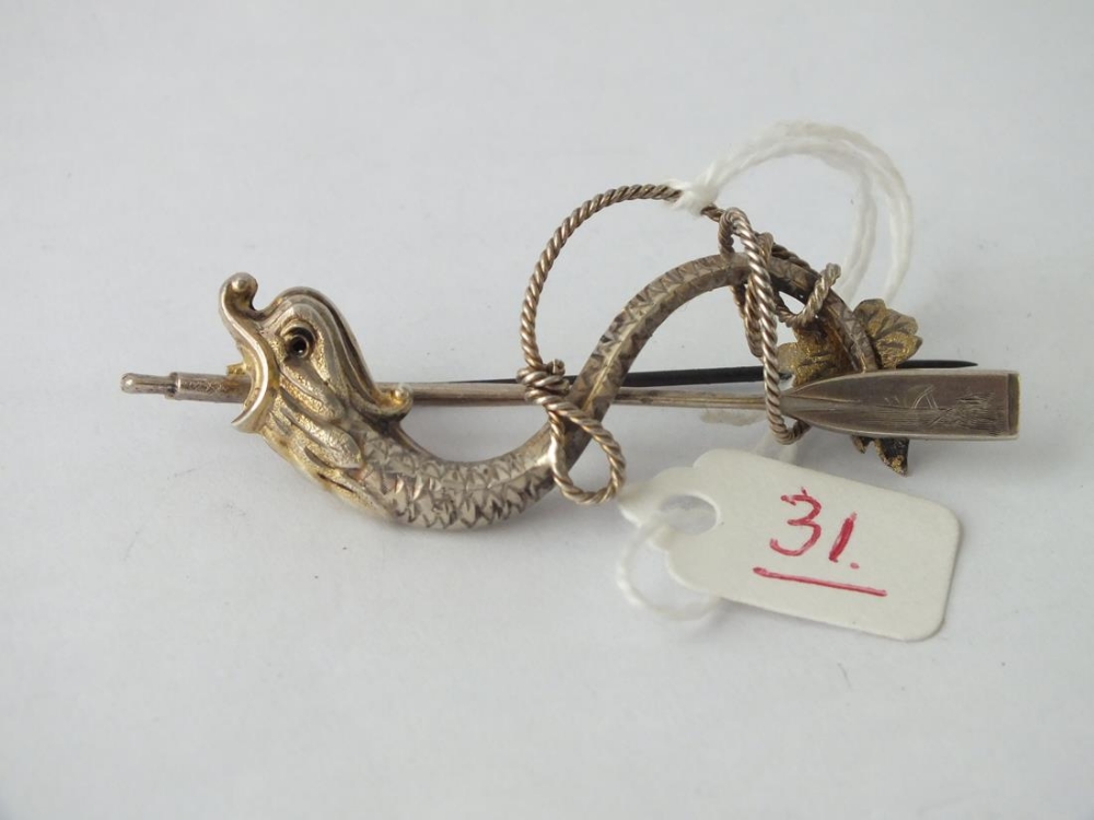 Oar & serpent brooch