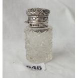 Edwardian salts jar with embossed hinged cover - B'ham 1904 by RP