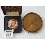 Churchill medal & another signed P. de Salte