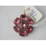 Antique Georgian style 15ct gold pink stone pendant