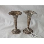 Pair of Indian trumpet shaped vases - 4" high - 10gms