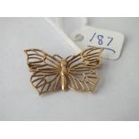 9ct pierced butterfly brooch - 3.3gms