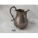 Victorian cream jug engraved with scrolls 5" high - London 1849 by WC - 158g