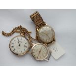 Two gents wrist watched - TISSOT & MITHRAS & pendant watch