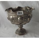 Indian silver bowl on spreading base 7"DIA - 385g