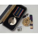 National Service medal & RE Badges