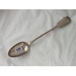 Georgian heavy fiddle patterned basting spoon - London 1832 by WE - 157g