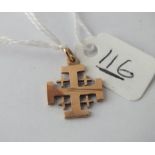 Fancy gold cross pendant - 1.8gms