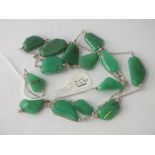 Silver & green stone necklace