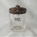 Georgian oval Mustard pot with glass body - 1825 by JA