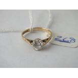 Solitaire ring in 9ct - size M - 1.7gms