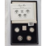 1984 - 1987 proof £1 peridfort coin set