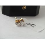 Pair of good marquise diamond shaped earrings in 18ct gold