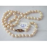 Pearl necklace set with 9ct clasp